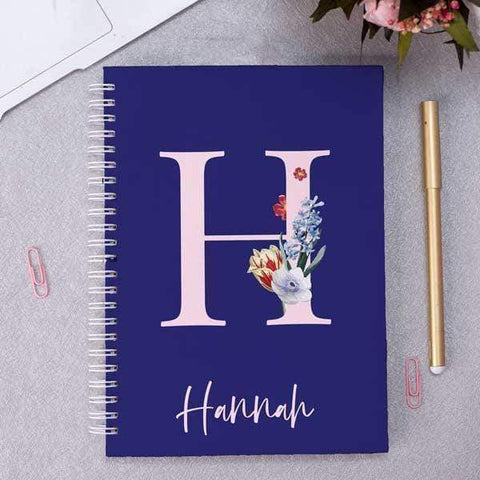 Personalised A5 Blossom Monogram & Name Notebook