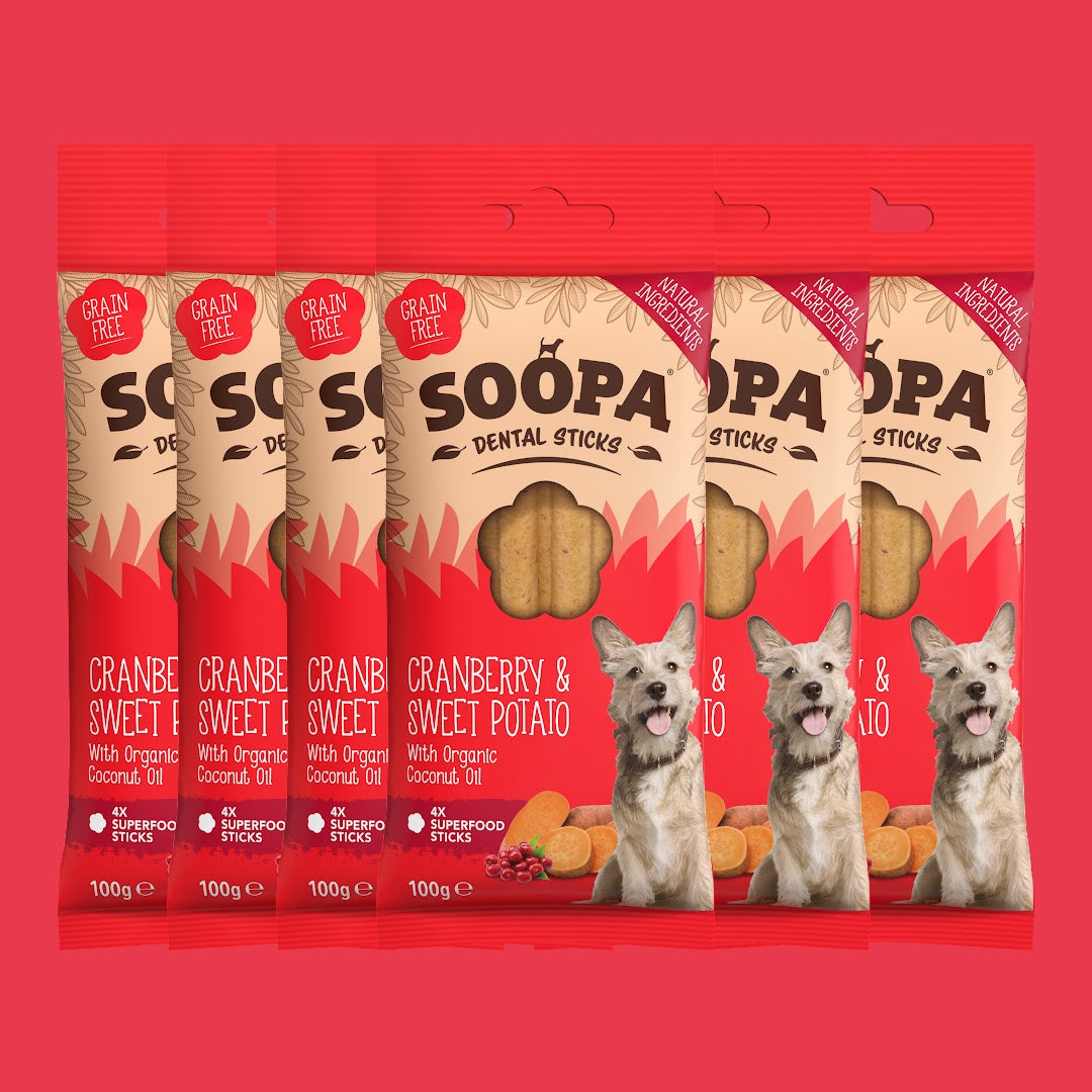 Image of Cranberry & Sweet Potato Dental Sticks, 6 Pack