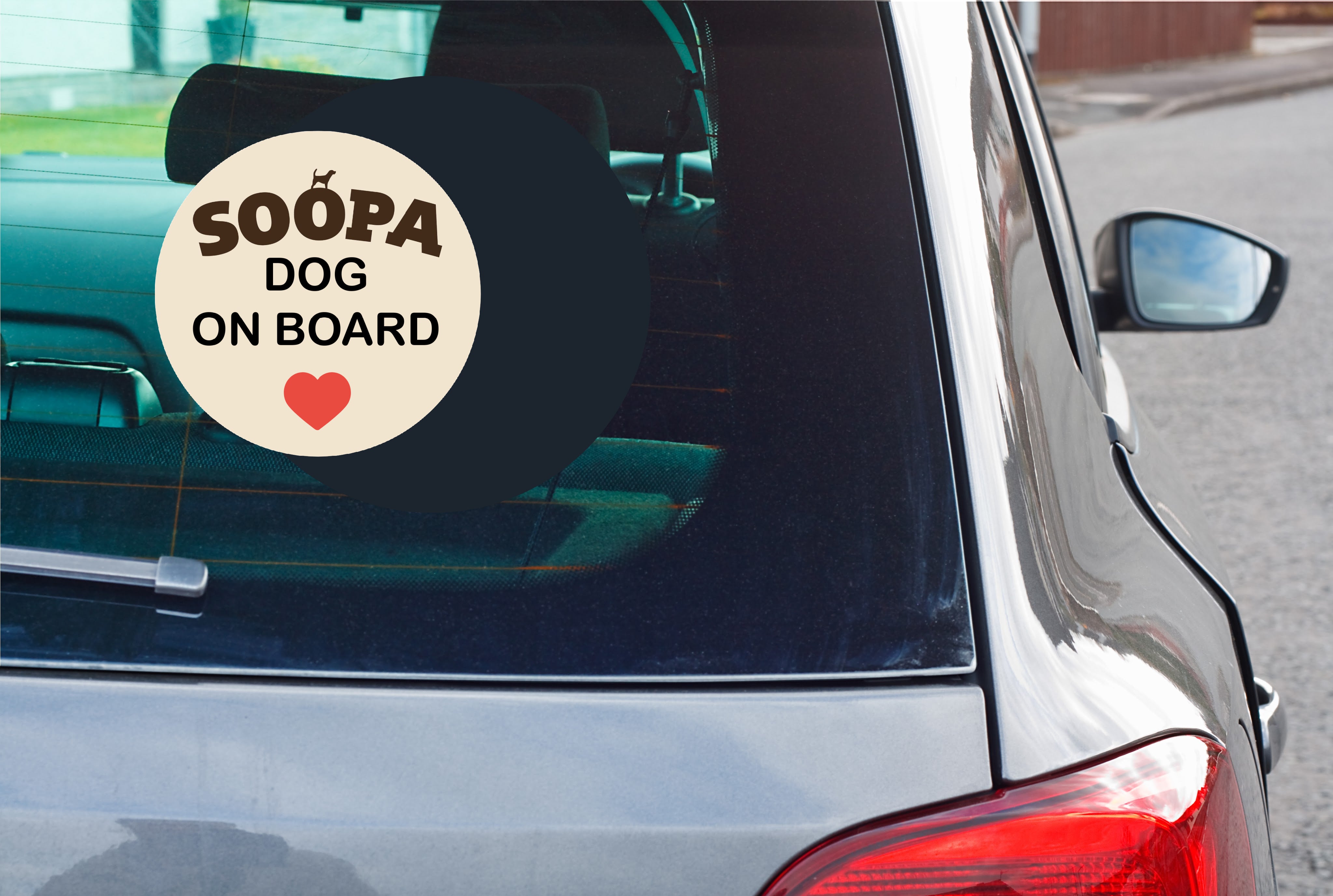 Image of "Soopa Dog On Board" Car Decal