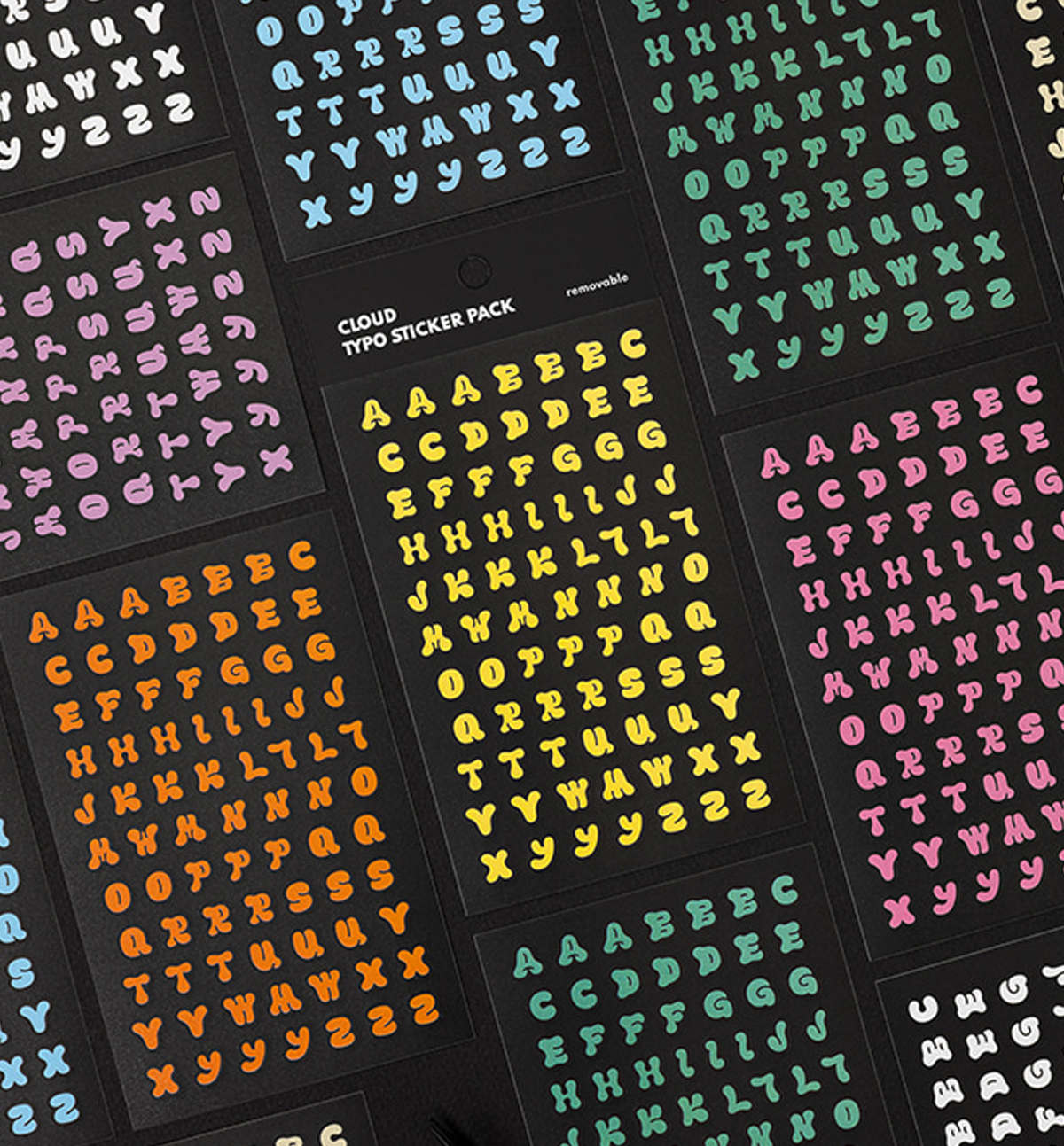 Cloud Typo Sticker Pack [8 Sheets]