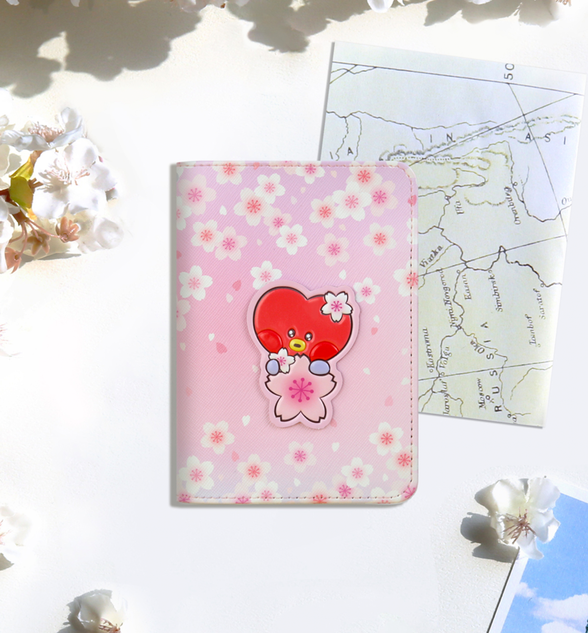  BT21 Cherry Blossom Passport Cover [Tata]