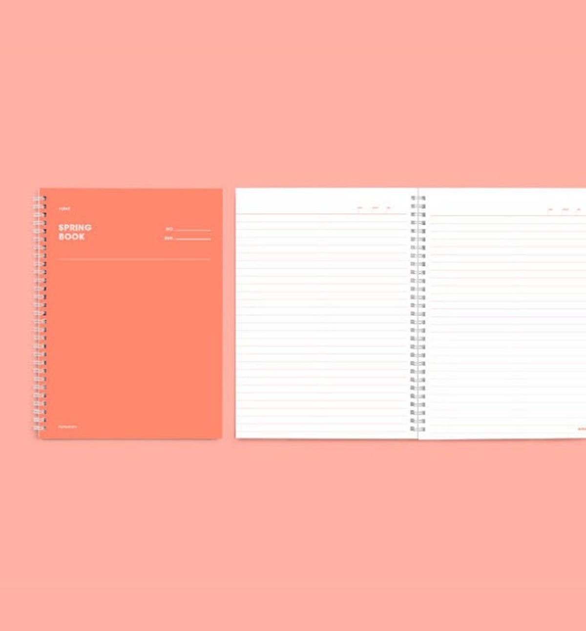 Spring Ruled Notebook [Coral]