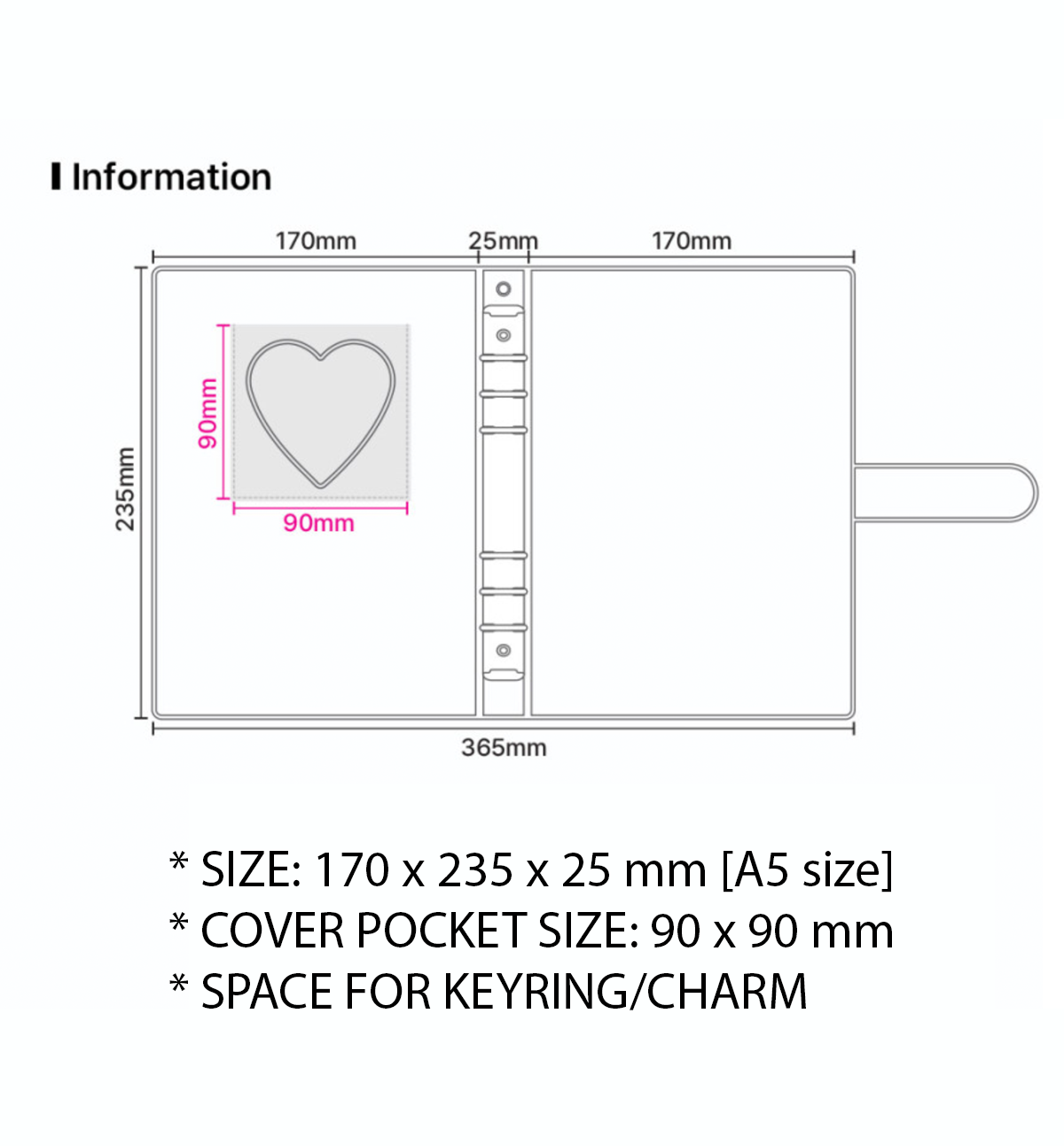 A5 Ballet Core Romance Ring Binder