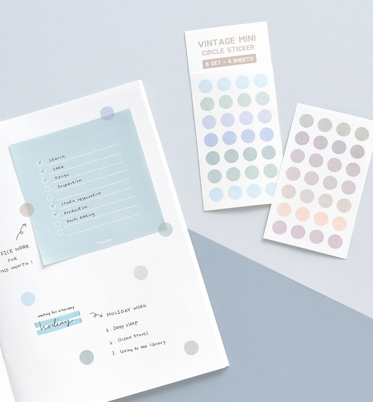 Vintage Mini Circle Sticker Set