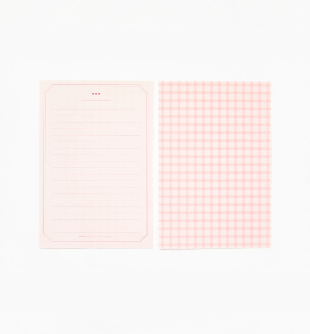 Heart Pink Check Letters & Envelopes