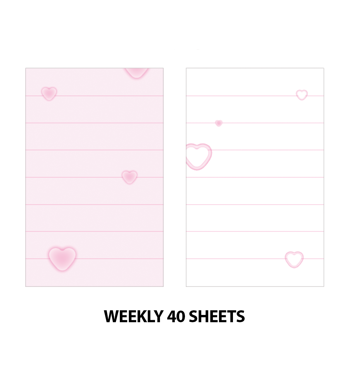 A6 Pink Heart Paper Refill