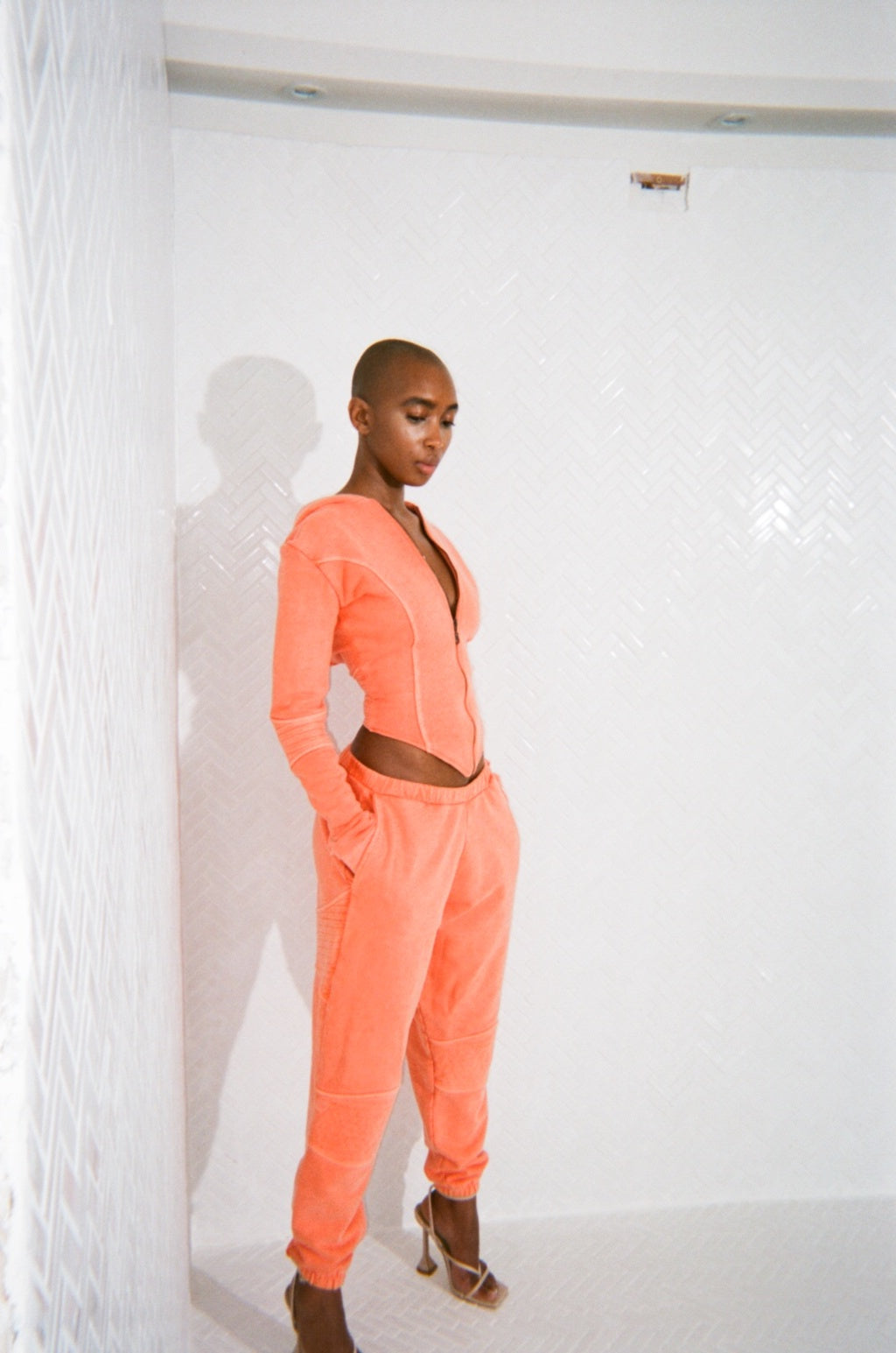 TONIK Corset Hoodie in Orange Soda