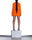  Model wears XS MAGMA Dart Zip-Down Mini Dress in Vivid Orange by TheKLabel