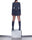 Model wears SIZE SMALL KACHE Raw Edge Rib Mini Skirt in Acid Black by TheKLabel (back)