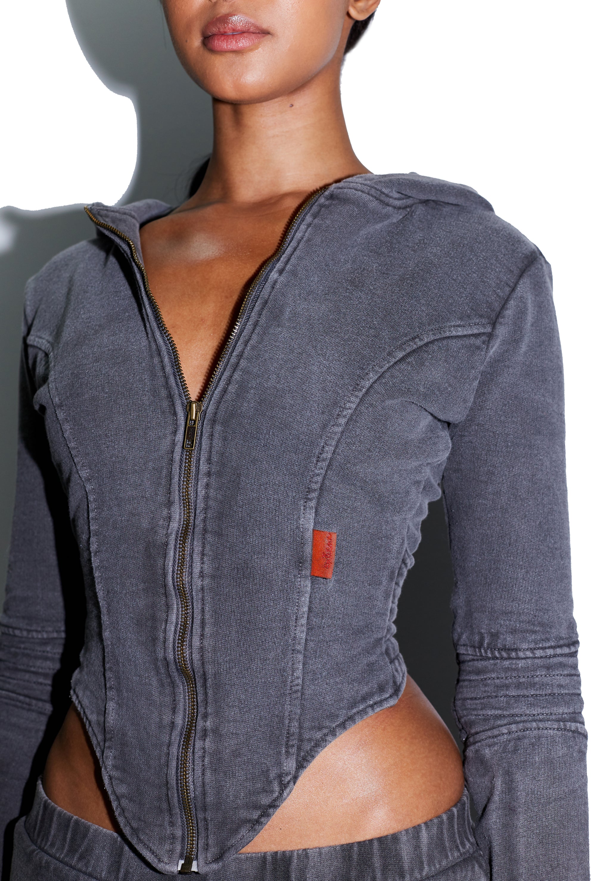 Corset Hoodie  in Granite by The K Label, Fashion, Sweatpants, Cosy, Designer