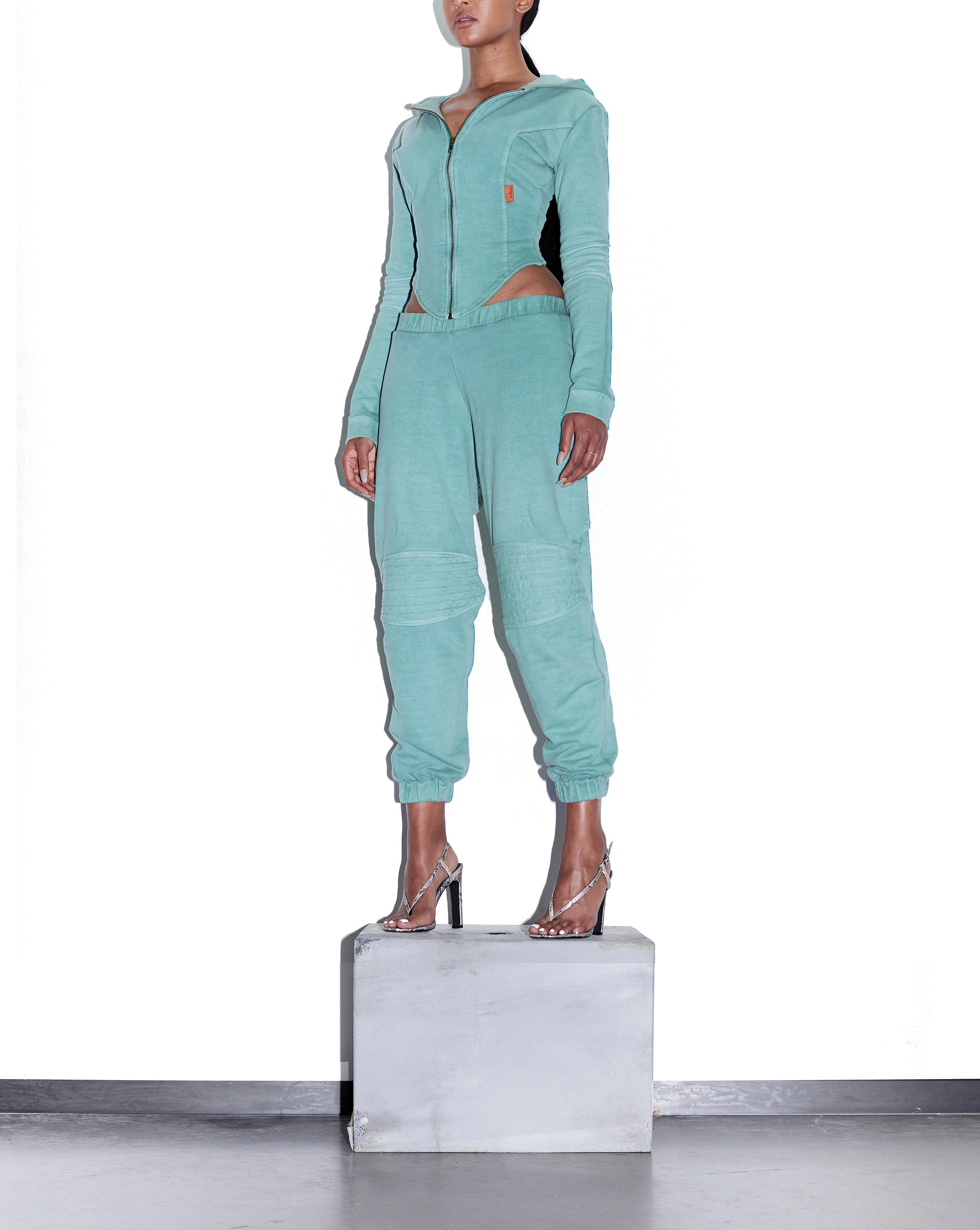 TONIK Slouch Panelled Joggers in Seafoam Green