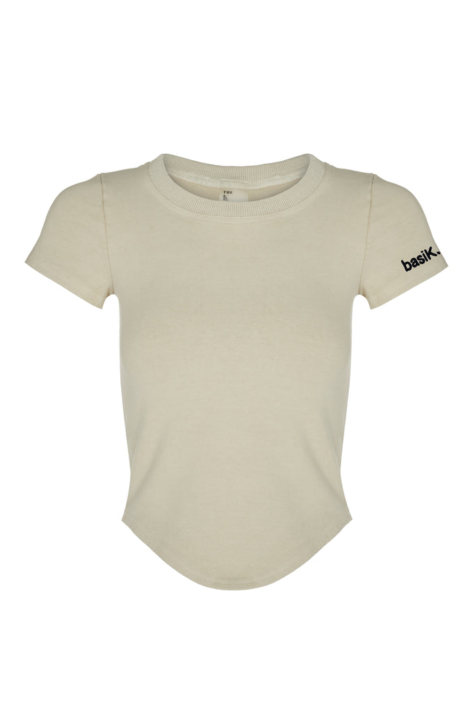 basiK• Corset Fitted T-Shirt in Oatmeal