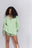 KOTTONS Stamped Plunge Sweatshirt in Matcha Green