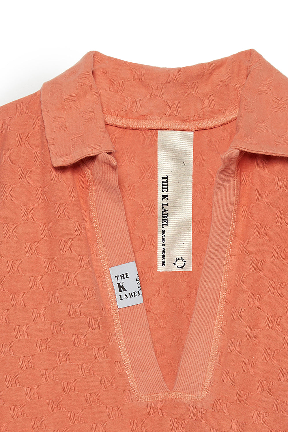 KOTTONS Stamped Plunge Sweatshirt in Nectarine