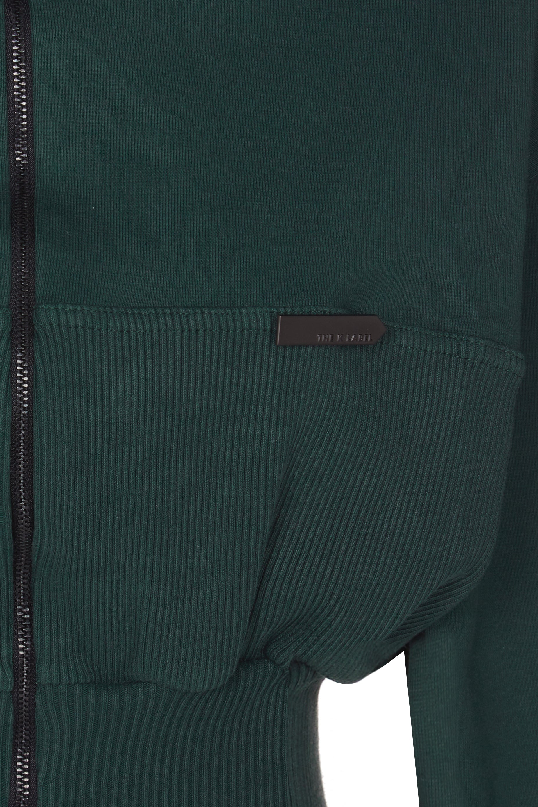 MULLAH Cropped Rib Bomber Sweater in Scarab Green