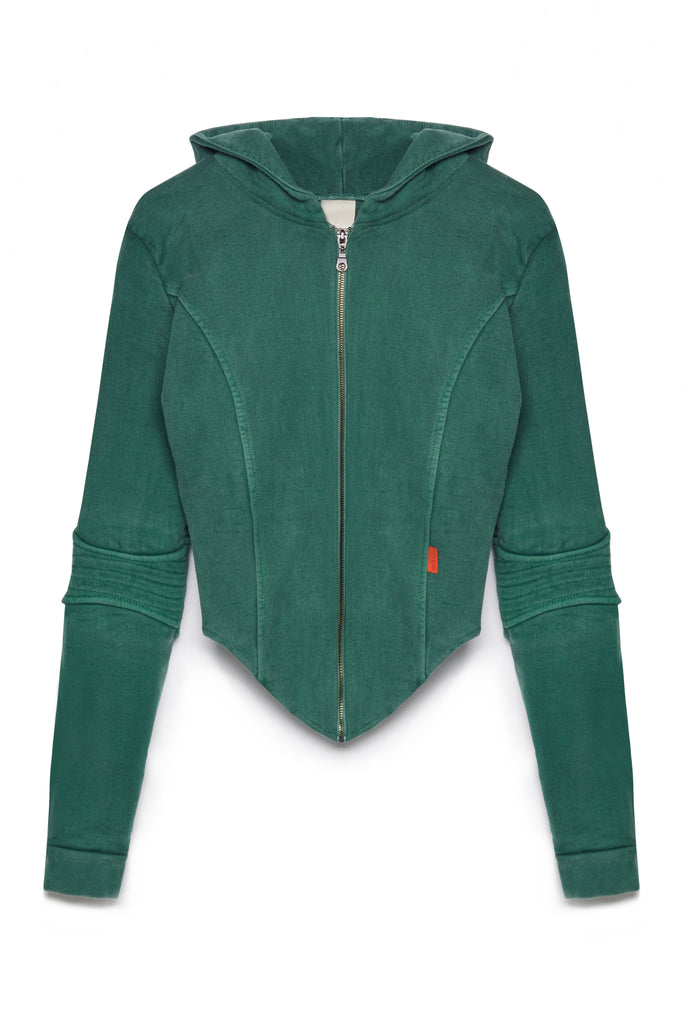 TONIK Corset Hoodie in Eden Green