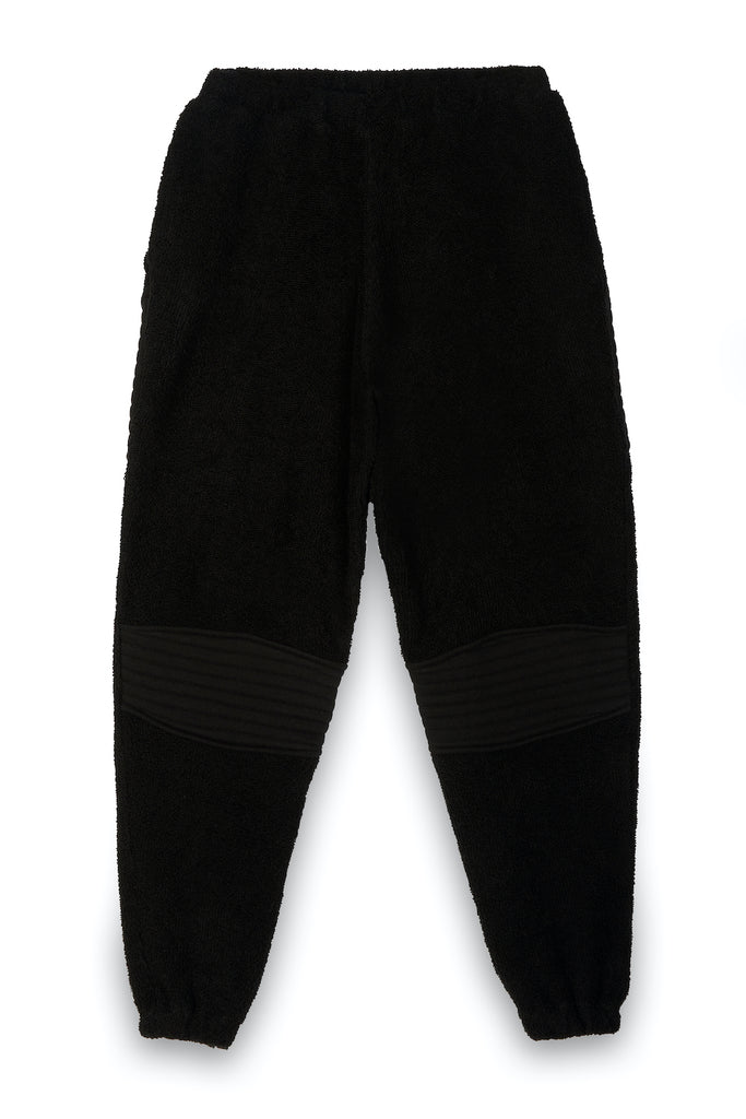TONIKteddy Slouch Panelled Joggers in Pitch Black