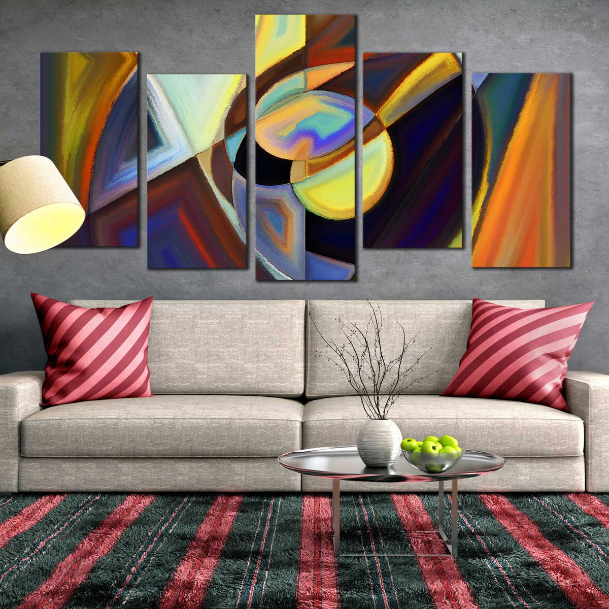 Modern Pattern Canvas Print, Contemporary Colorful Abstract Canvas Wal ...