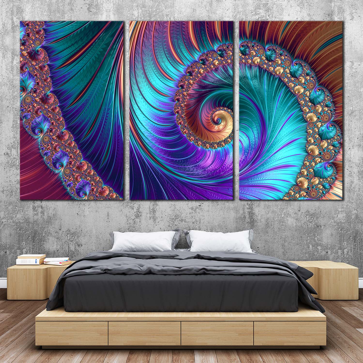 Abstract Infinity Canvas Wall Art, Colorful Abstract Swirl 3 Piece Can ...