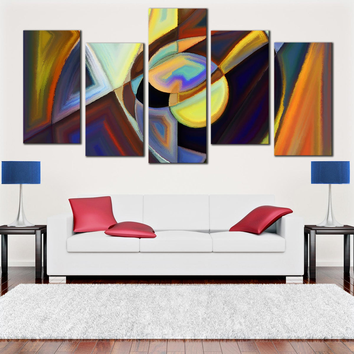Modern Pattern Canvas Print, Contemporary Colorful Abstract Canvas Wal ...
