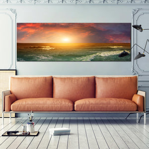 Panoramic Wall Art of Seascape Scene Indian Ocean Sunset Large Artwork ...