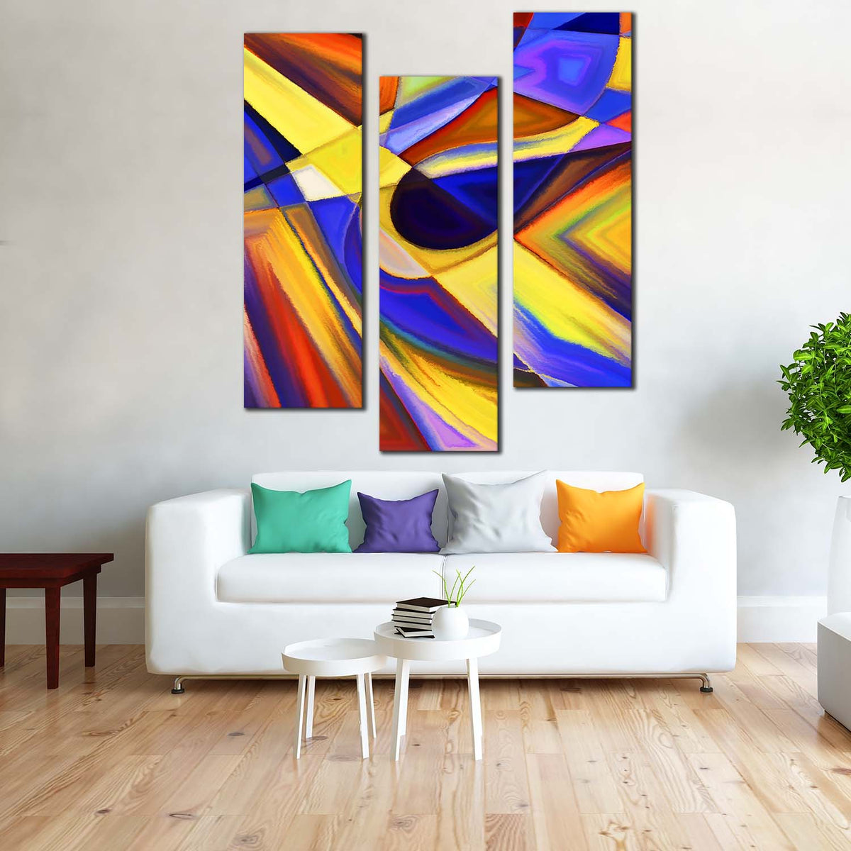 Abstract Shape Canvas Wall Art, Beautiful Colorful Abstract Forms ...