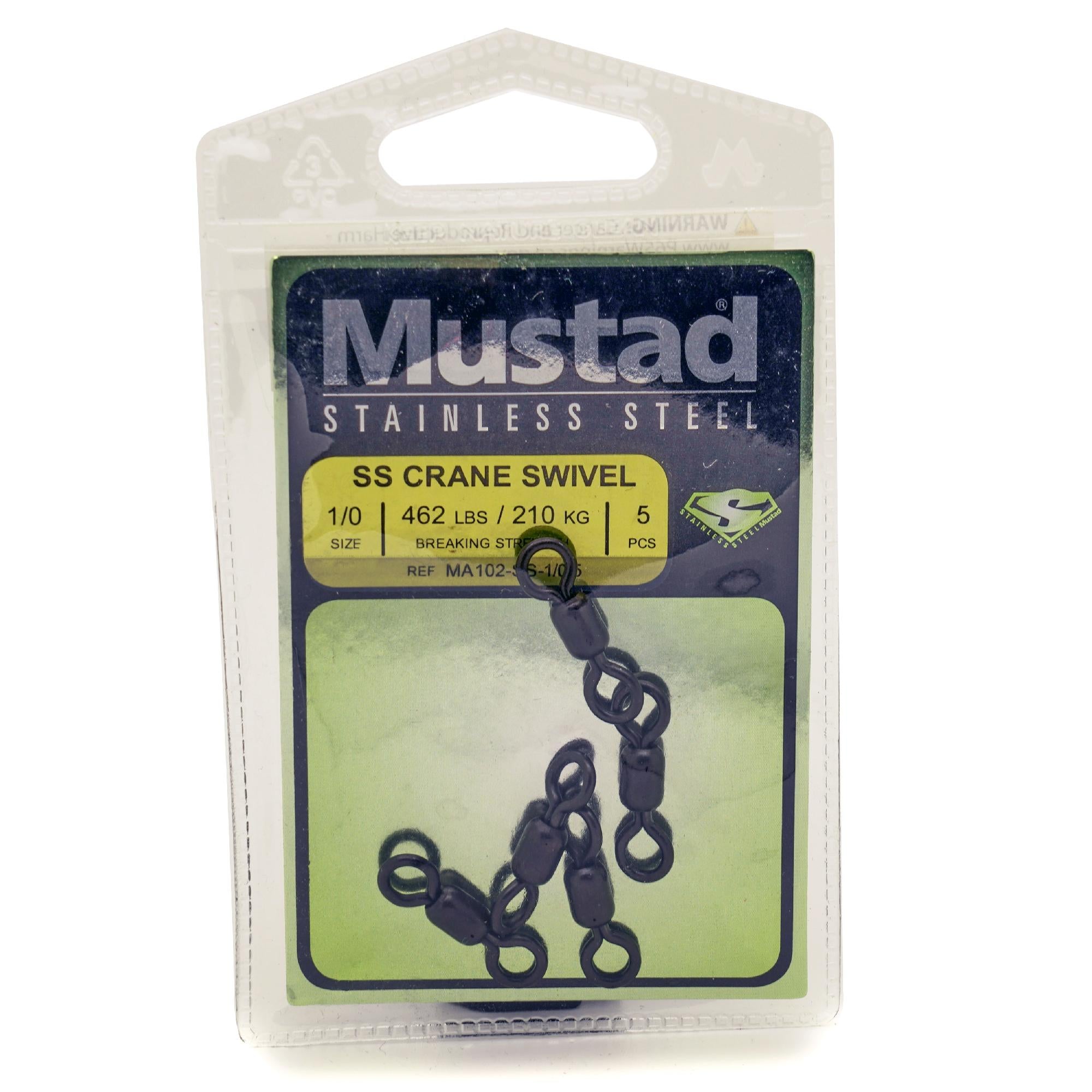 Mighty Mini Stainless Steel Crane Swivels, Size #14, 78 lb (35 kg) test,  Gunmetal Black, 50 pc