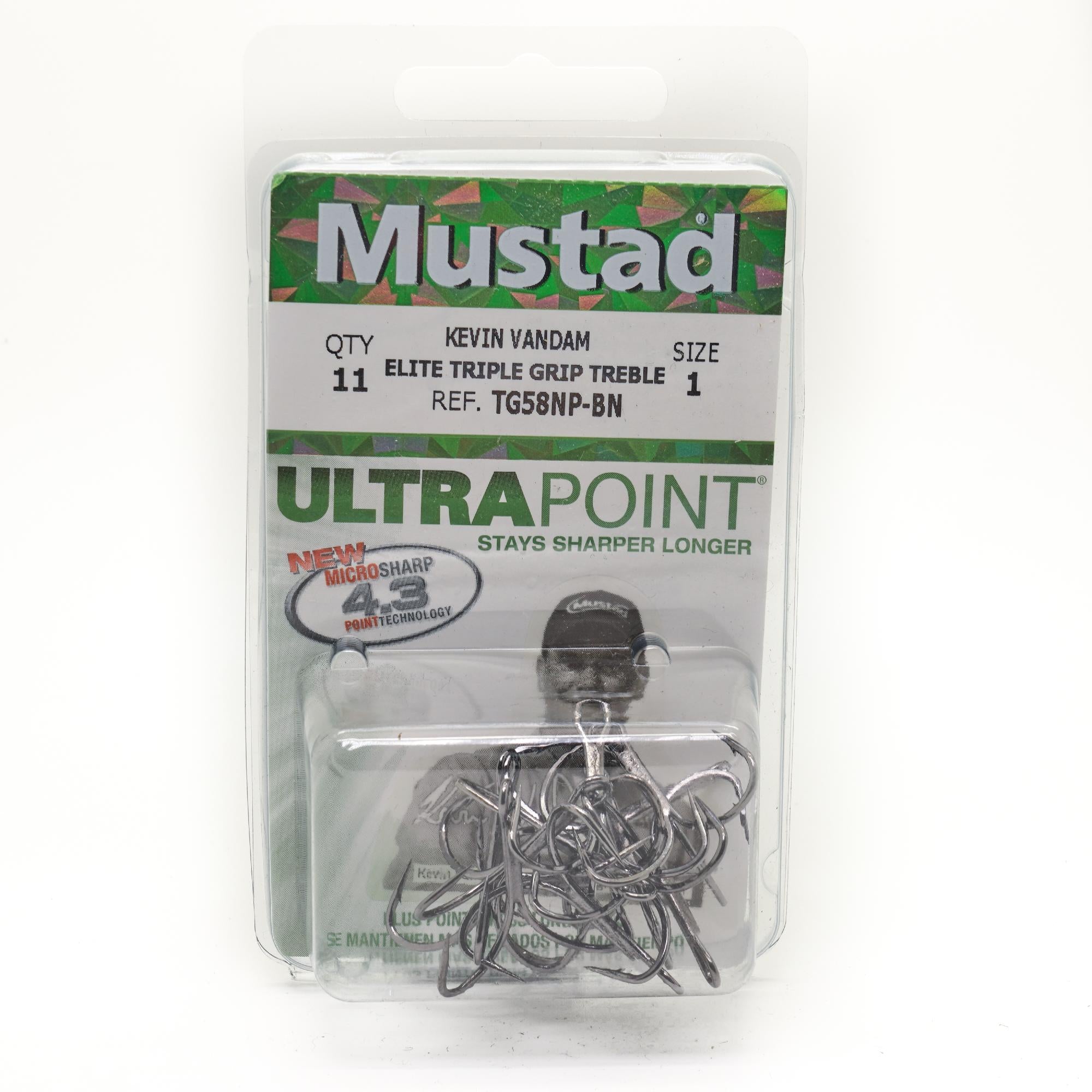 Mustad UltraPoint KVD Elite Series Triple Grip Treble Hook with 1 Extra  Strong/2 Extra Short Hooks (Pack of 11), Hooks -  Canada