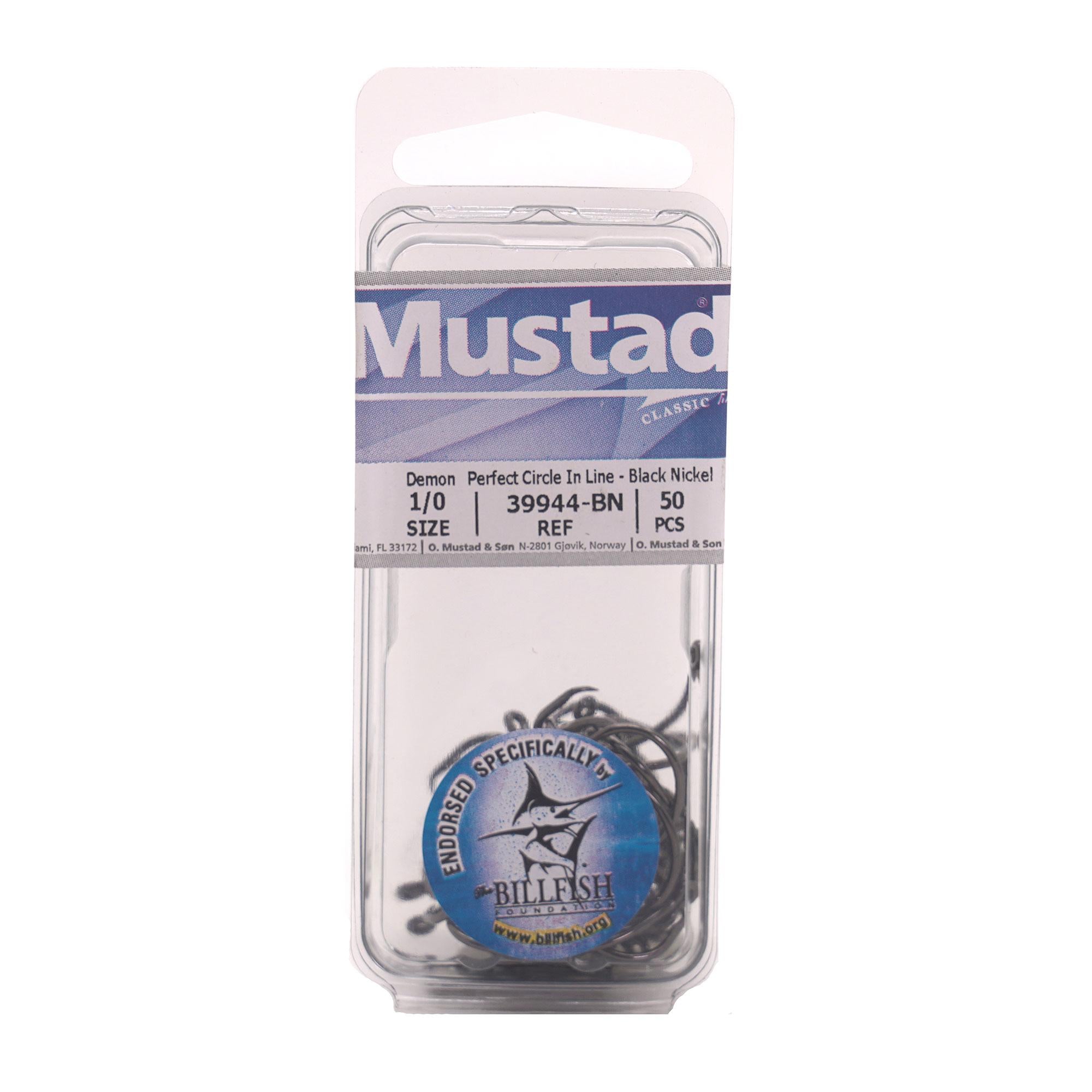 Mustad Classic 39944 Standard Wire Demon Perfect in Line Wide Gap Circle  Hook  Saltwater Freshwater Hooks for Tuna, Catfish, Bass and More, [Size  7/0, Pack of 50], Black Nickel, Hooks -  Canada