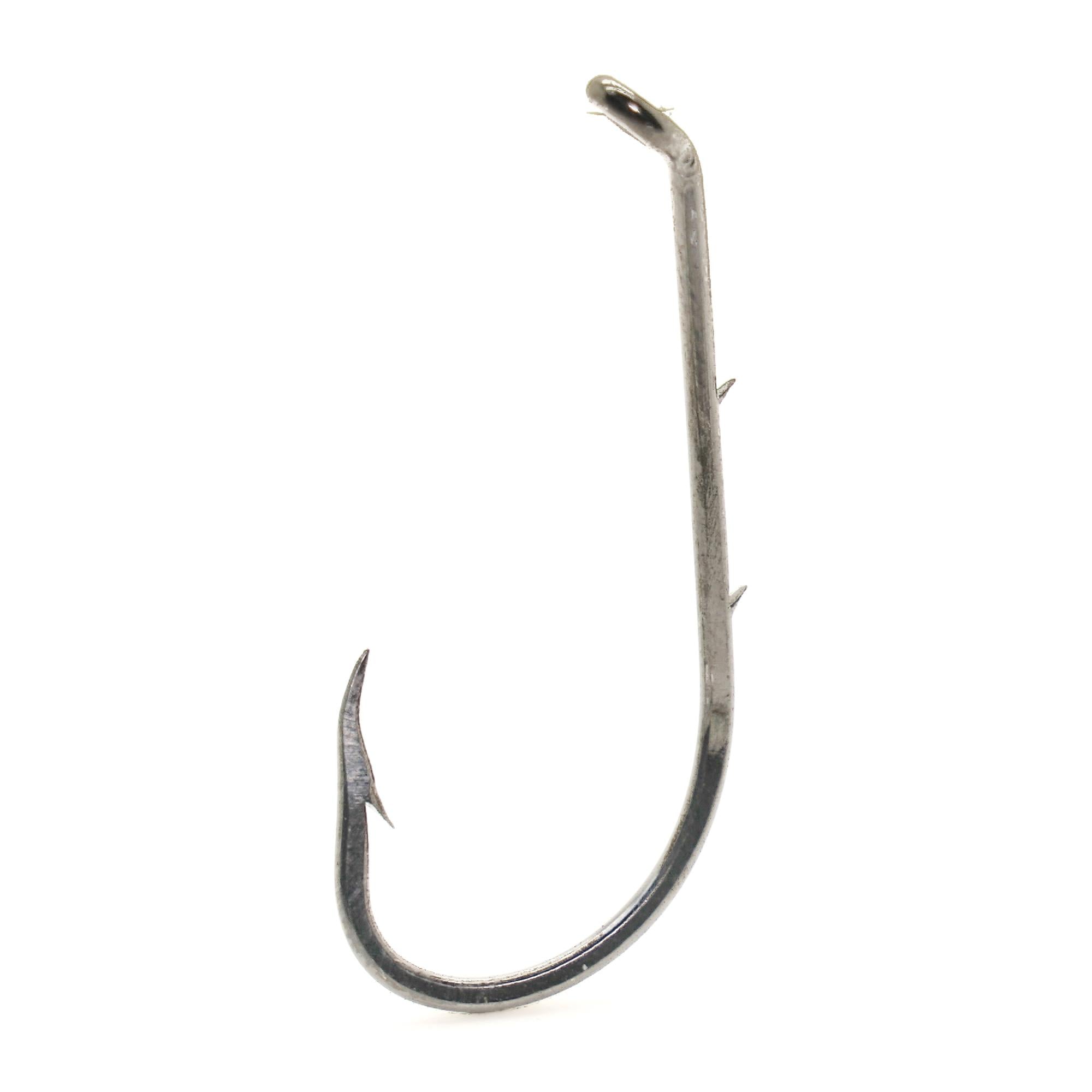 SILANON Baitholder Fishing Hooks,120pcs Barbed Long Shank Beak Baitholder Hooks Size 4-6/0 Carbon Steel Offset Jig Fish Hooks 2 Barbs for Saltwater