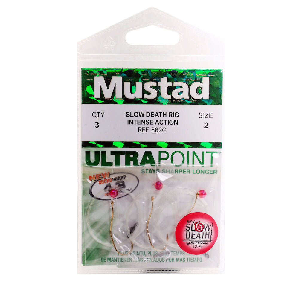 25 Mustad 33862r Red Slow Death Hooks Size 6 Ultra Point Intense