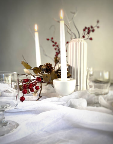 White Christmas Party decotations | Table decor for hire | Rock the Day