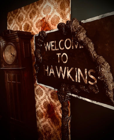 Stranger Things themed bespoke props-welcome to Howkins sigh