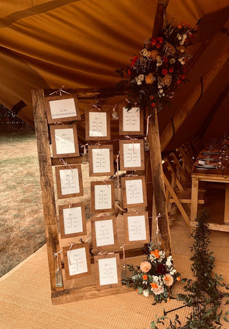 Table plan Rock The Day wedding prop hire