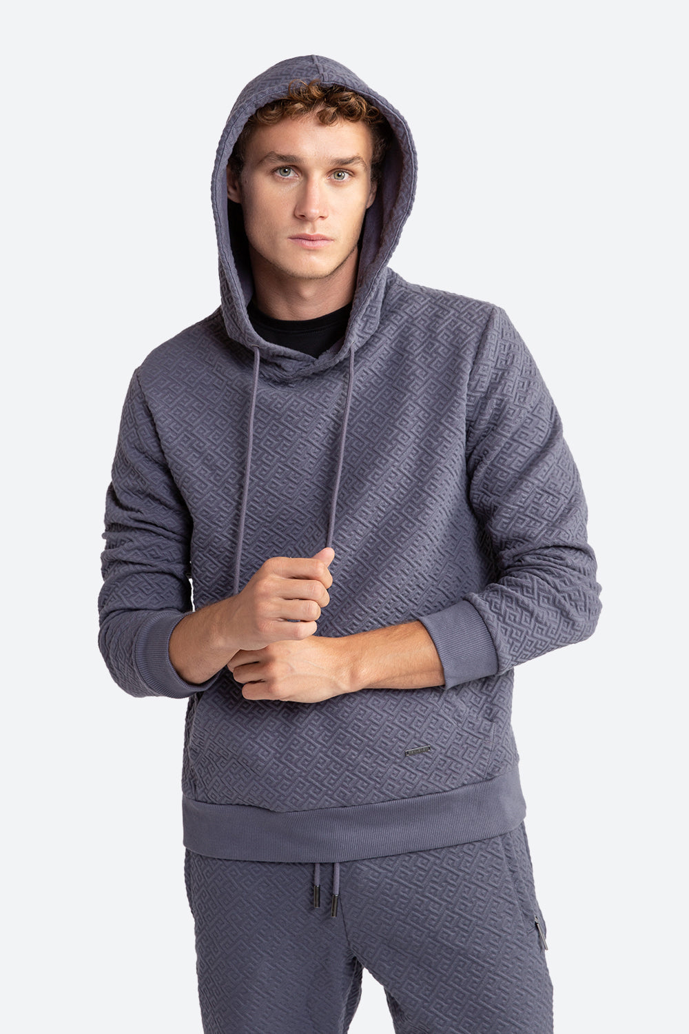 Men's Alsina Gaucho Pattern Zip Hoodie in Slate S