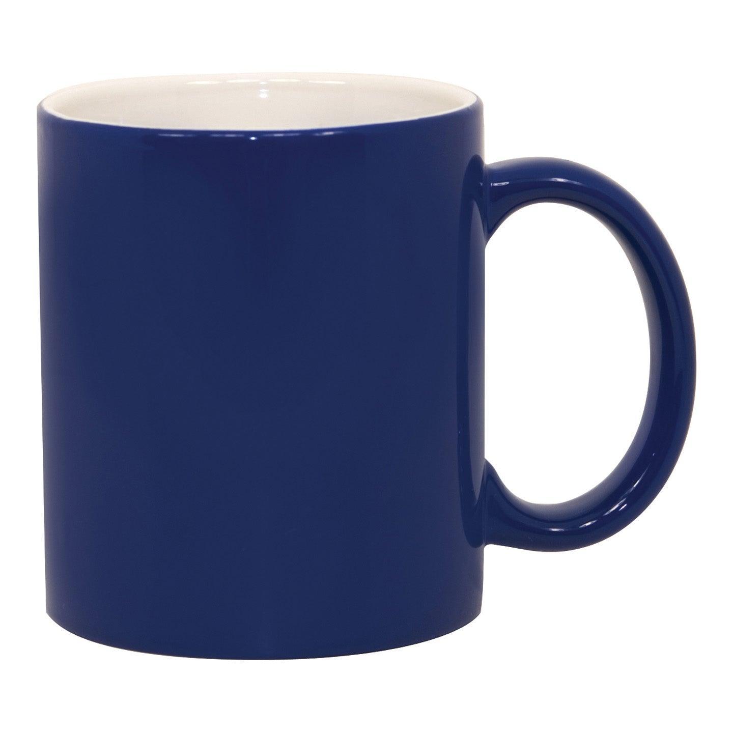 Gator Mugs Bulk Sublimation Blank Ceramic Mug White With Blue Interior,  15oz case of 36 