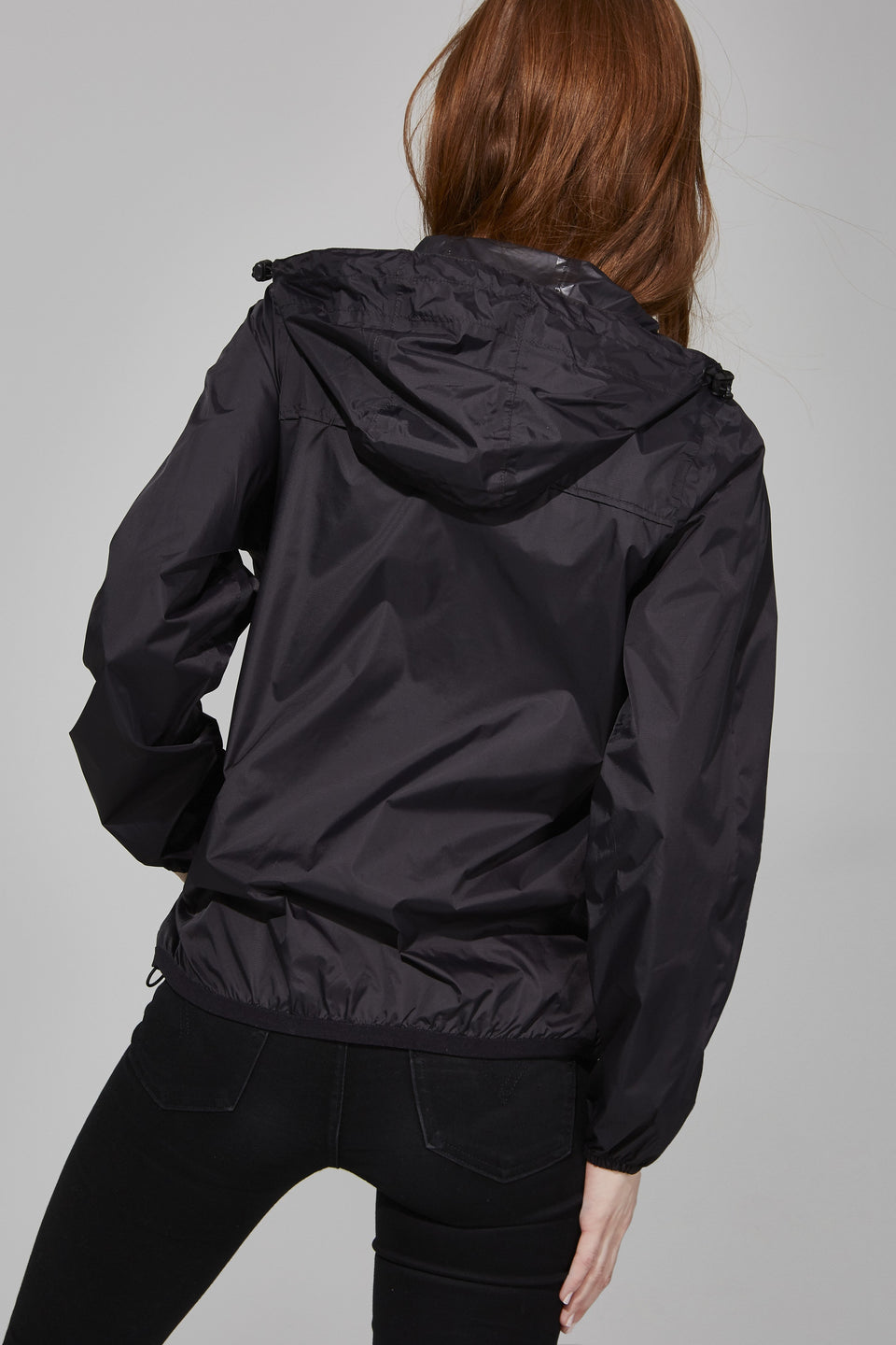 Sloane - Black Full Zip Packable Rain Jacket | Coats & Jackets ...