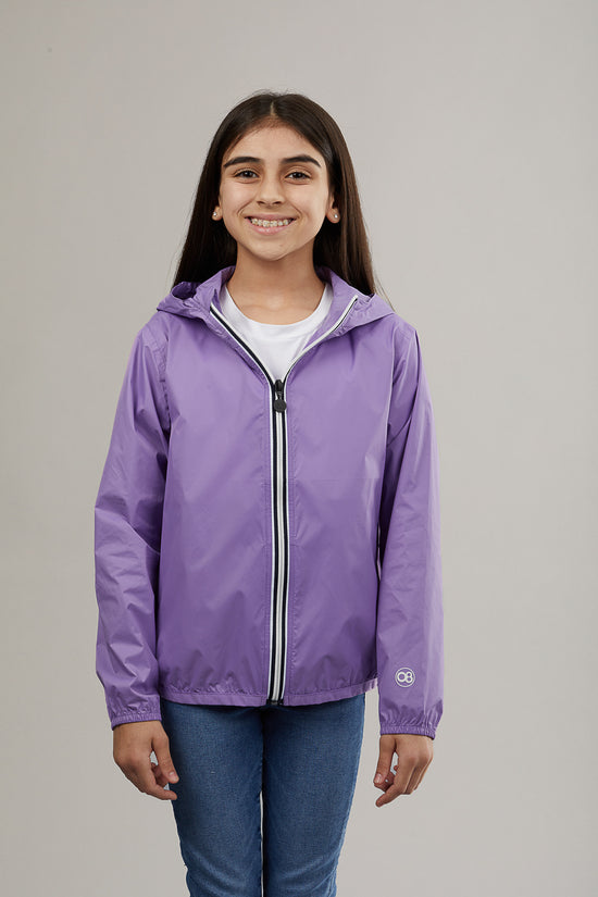 Kids rain jacket windbreaker in power blue