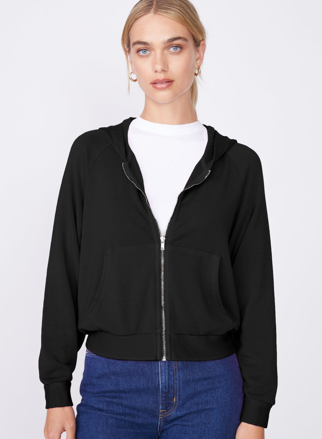 Black cropped zip up clearance sweater