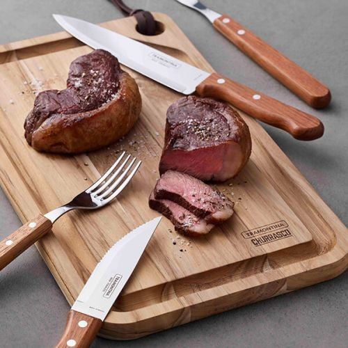 Tramontina 6 Piece Churrasco Jumbo Steak Knife Set Brown