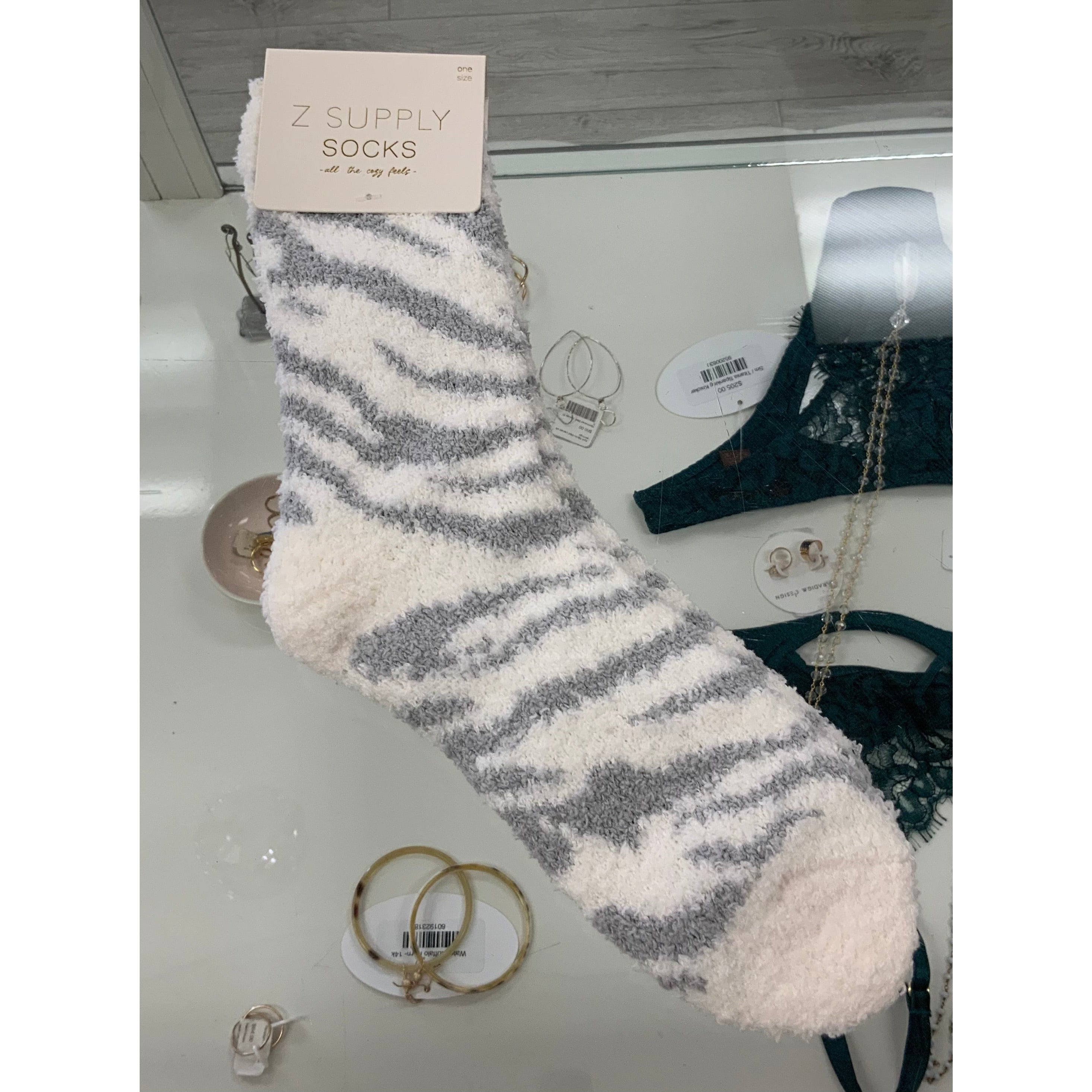 Zebra Plush Socks