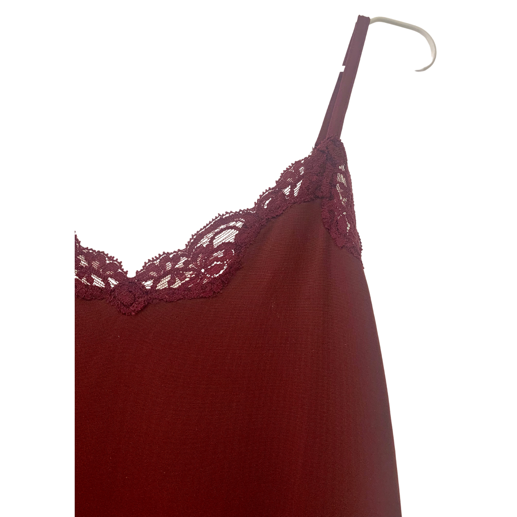 Delicious with lace chemise in black cherry