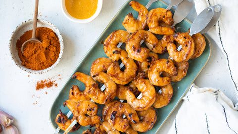 These zesty and tender shrimp skewers are light, bright, and packed with flavor.