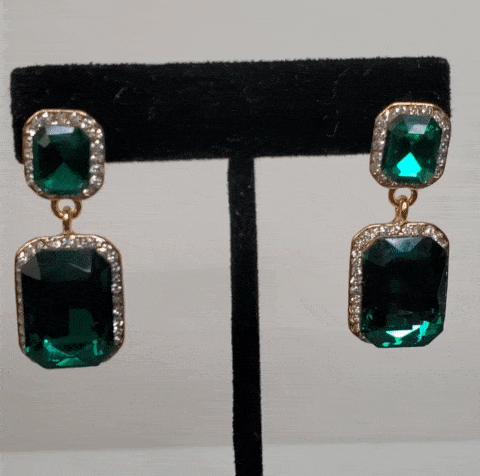 Dangling Emerald Earrings - PNK Boutique