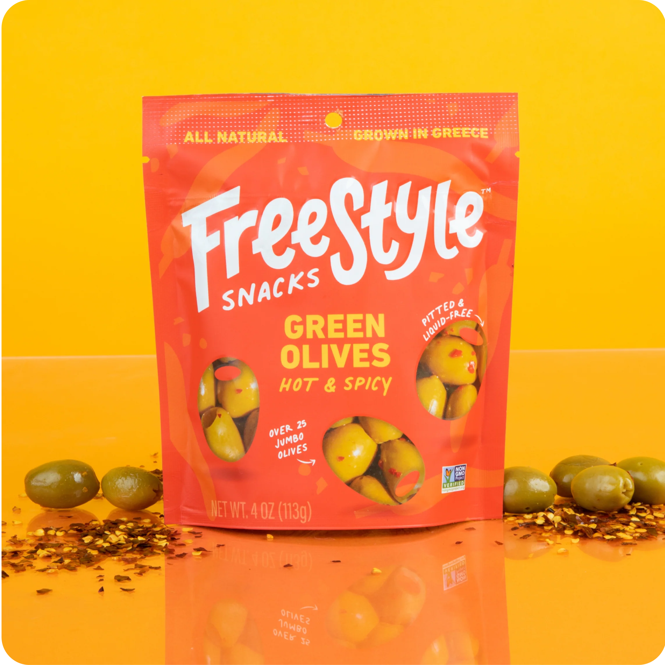 Freestyle Snacks - Hot & Spicy Green Olives