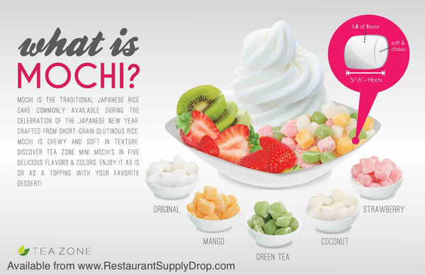 What is Mochi?  Mochi Frozen Yogurt Topping, Mochi Shaved Snow Ice Topping, and Bubble Tea
