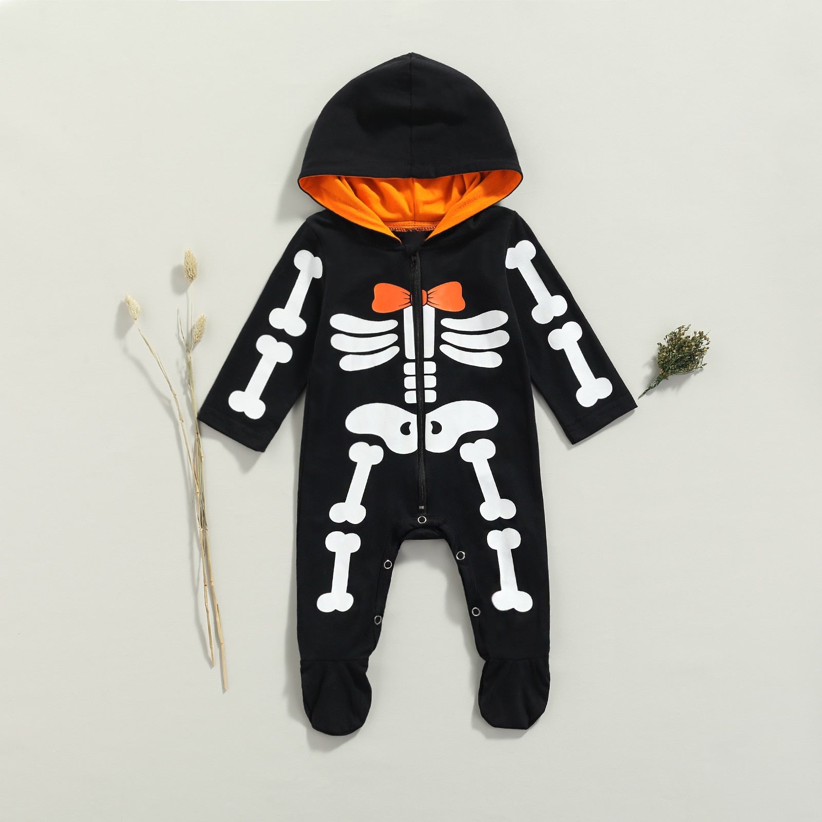 Halloween Skeleton Print Romper