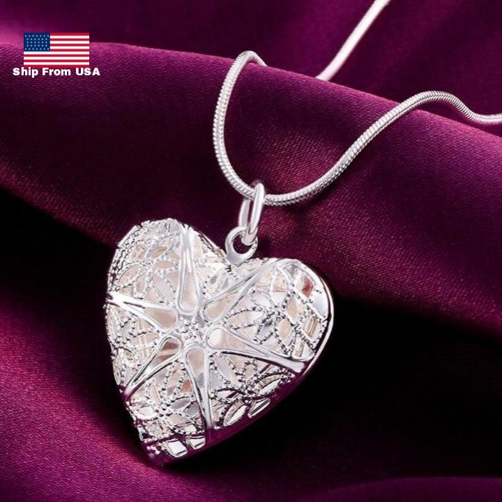 Silver Plated Heart Pendant Necklace