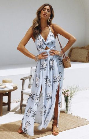 halter boho maxi dress