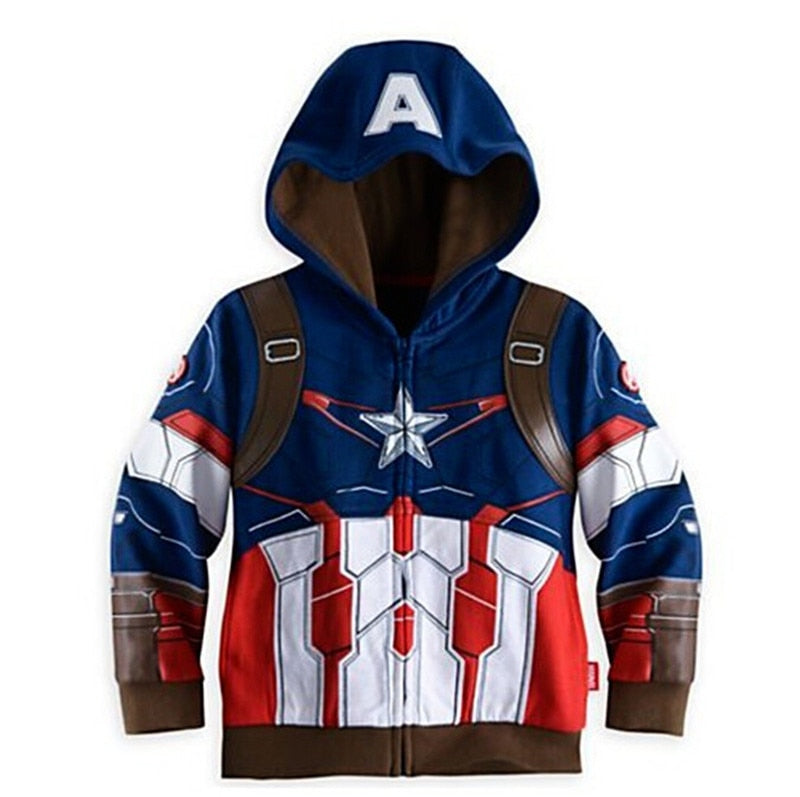 new Hoodies Avengers Marvel Superhero Iron Man Thor Hulk Captain America Spiderman Sweatshirt for Bo